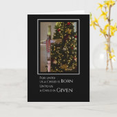 教会のパーソナライズされたクリスマス カード (黄色い花)