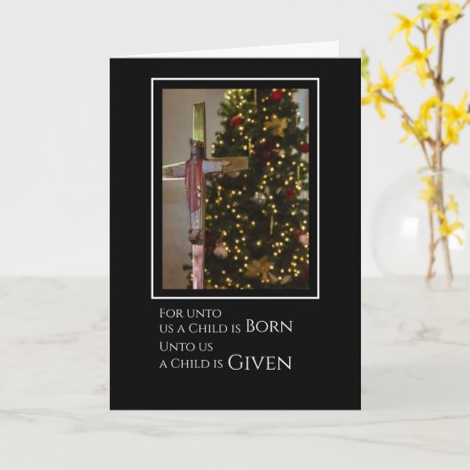 教会のパーソナライズされたクリスマス カード (黄色い花)