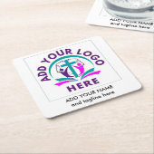 教会のビジネスあなたのロゴを追加 スクエアペーパーコースター (アングル)