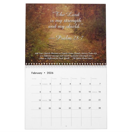 教会のビジネスファミリー詳細Christianの追加 カレンダー (2月 2026)