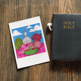 教会のピクニック感動的はがき ポストカード