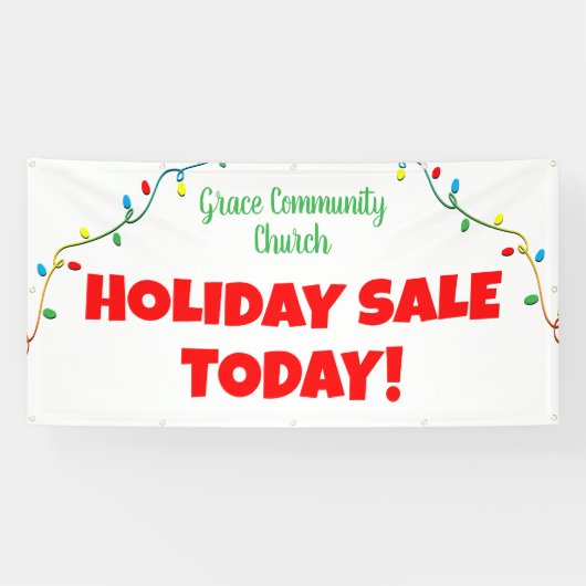 教会のホリデーセール！クリスマスパーソナライズされたバナー 横断幕 (横)