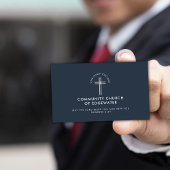 教会のモダンミニマルカスタムロゴ海軍 名刺