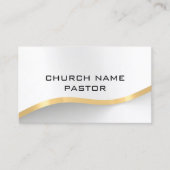 教会のモダン牧師シルバー金ゴールド 名刺 (正面)