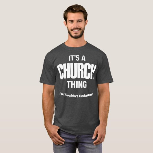 教会の事物名家族懇親会 おもしろい Tシャツ (正面フル)