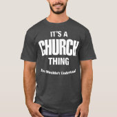 教会の事物名家族懇親会 おもしろい Tシャツ (正面)