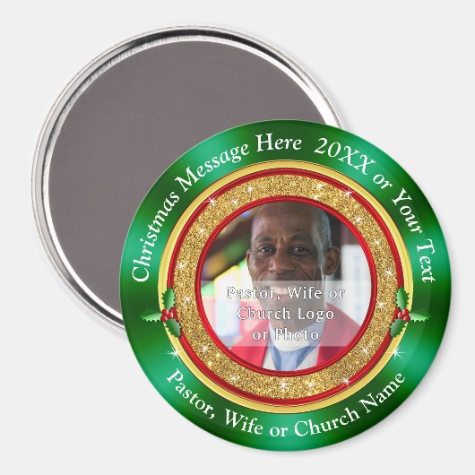 教会の会員のための安価なクリスマスプレゼント マグネット (正面/裏面)
