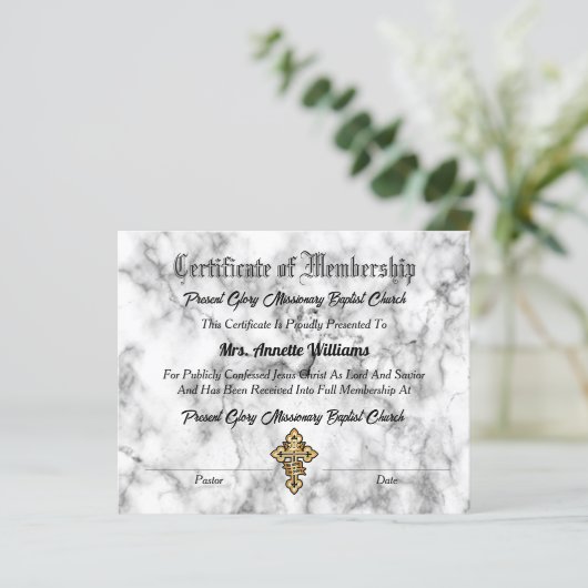 教会の会員証 (スタンド正面)