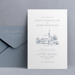 教会の会場 スケッチ 結婚式 招待状