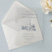 教会の会場 スケッチ 結婚式 招待状