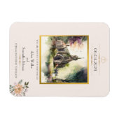 教会の伝統的金ゴールド花の日付を保存 マグネット (横)