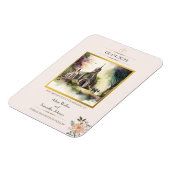 教会の伝統的金ゴールド花の日付を保存 マグネット (左側)