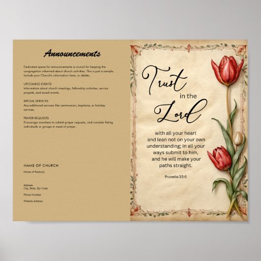 教会の公報ダウンロードとプリント ポスター (正面)