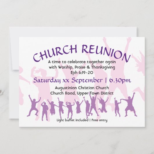 教会の再会 現代風 カスタマイズ可能 Mauve 招待状 (正面)