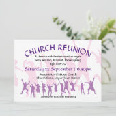 教会の再会 現代風 カスタマイズ可能 Mauve 招待状 (スタンド正面)