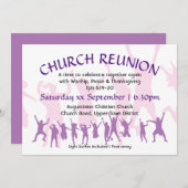 教会の再会 現代風 カスタマイズ可能 Mauve 招待状 (正面/裏面)