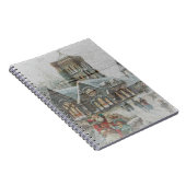 教会の前で子供たちと一緒にいる昔のサンタクロース ノートブック (右側)