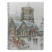 教会の前で子供たちと一緒にいる昔のサンタクロース ノートブック (正面)
