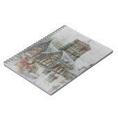 教会の前で子供たちと一緒に過ごす昔のサンタクロース ノートブック (左側)
