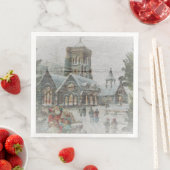 教会の前に子供がいる古いサンタ (インサイチュ)