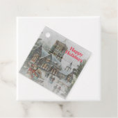 教会の前に子供がいる古いサンタ フェイバータグ (インサイチュ)