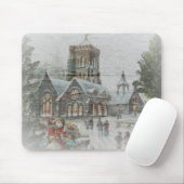 教会の前に子供がいる古いサンタ マウスパッド (マウス)