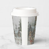 教会の前に子供がいる古いサンタ 紙コップ (右)