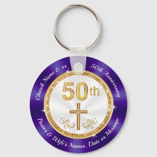 教会の創立50周年とキリスト教の党派の好意、 キーホルダー (正面)