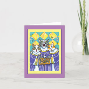 教会の合唱猫とマウスの歌うクリスマスキャロル空白の カード