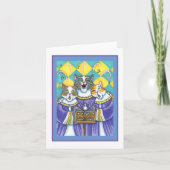 教会の合唱猫とマウスの歌うクリスマスキャロル空白の カード (正面)