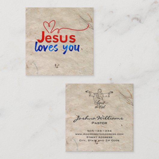 教会の名刺のアウトリーチ スクエア名刺 (正面/裏面)