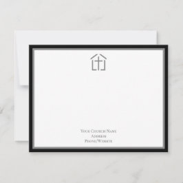 教会の名前ロゴのクロスグレーのノートカード ノートカード