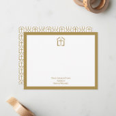 教会の名前ロゴクロス金ゴールドノートカード ノートカード (正面/裏面インサイチュ)