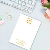 教会の名前金ゴールドクロスシンプルメモカード ノートカード