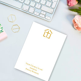 教会の名前金ゴールドクロスシンプルメモカード ノートカード