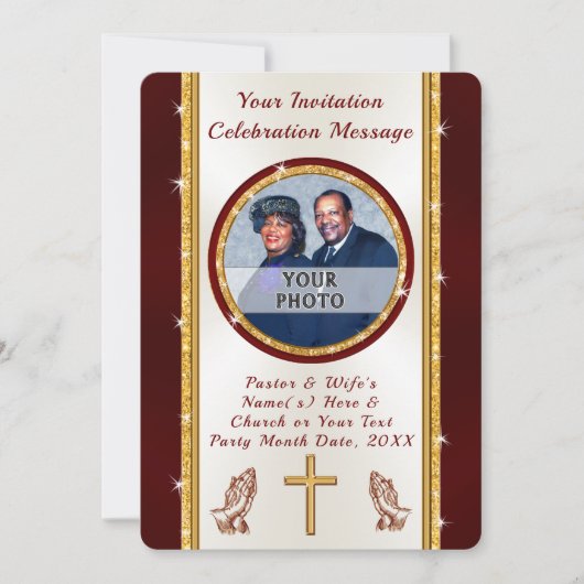 教会の周年記念招待状 または あらゆる行事 招待状 (正面)