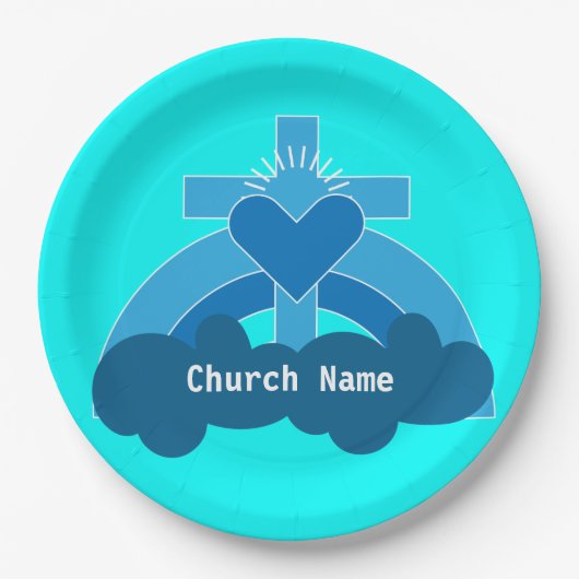 教会の団体とクラブのコーヒーマグ広場 ペーパープレート (正面)