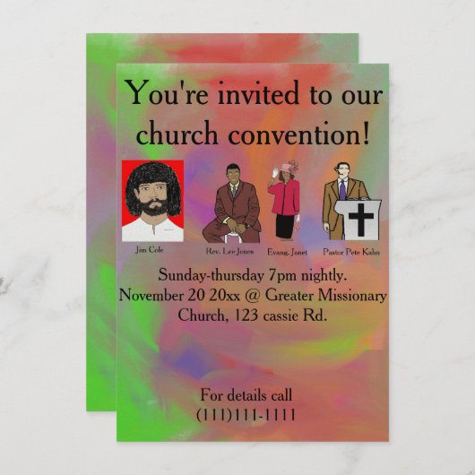 教会の大会 招待状 (正面/裏面)