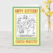 教会の大臣または司祭へのハッピーバースデー カード (黄色い花)