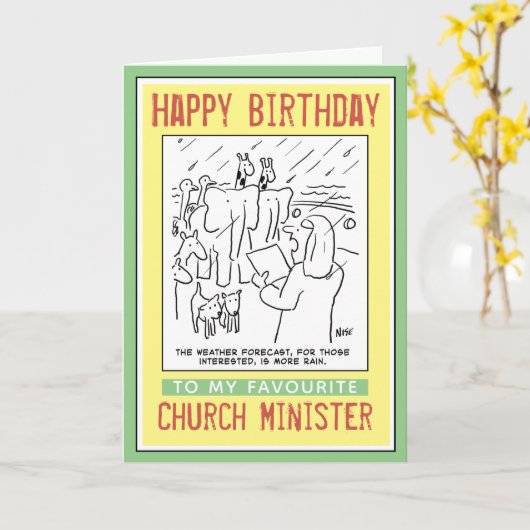 教会の大臣または司祭へのハッピーバースデー カード (黄色い花)