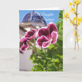 教会の娘の夫婦のためのオリジナル結婚記念日 カード (黄色い花)