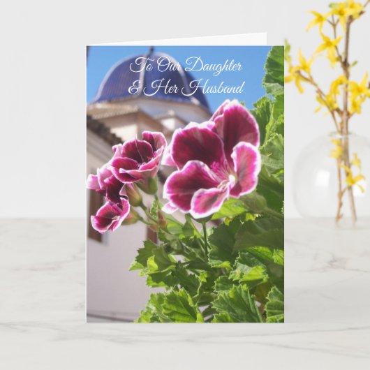 教会の娘の夫 カスタマイズされた結婚記念日 カード (黄色い花)