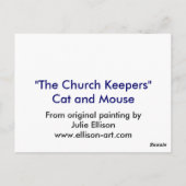 教会の守護者の猫とネズミのはがき ポストカード (裏面)
