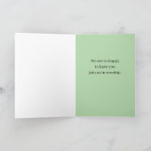 教会の宗教礼拝の水の色へようこそ カード (内部)