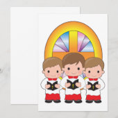 教会の少年合唱団が歌うクリスチャン礼拝 招待状 (正面/裏面)