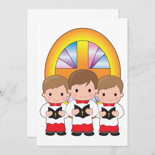 教会の少年合唱団が歌うクリスマス・コンサートの案内 招待状 (正面/裏面)