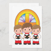 教会の少年合唱団が歌うクリスマス・コンサートや礼拝 招待状 (正面/裏面)