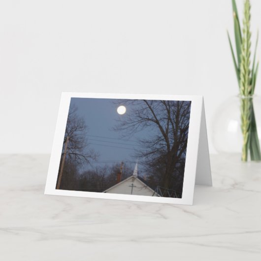 教会の尖塔の上の月 カード (正面)