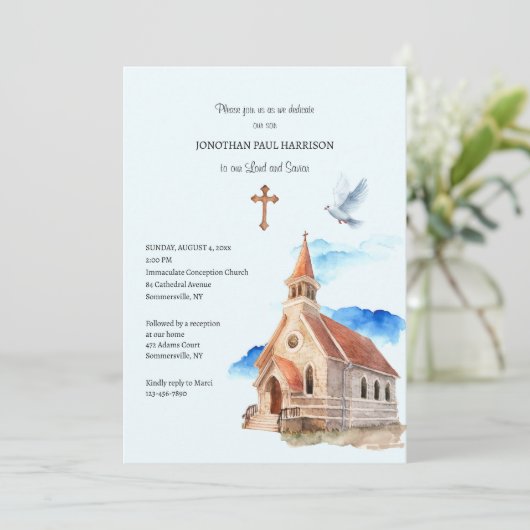 教会の尖塔の司祭の献身 招待状 (スタンド正面)