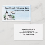 教会の尖塔の水の色の教会の名刺 名刺 (正面/裏面)